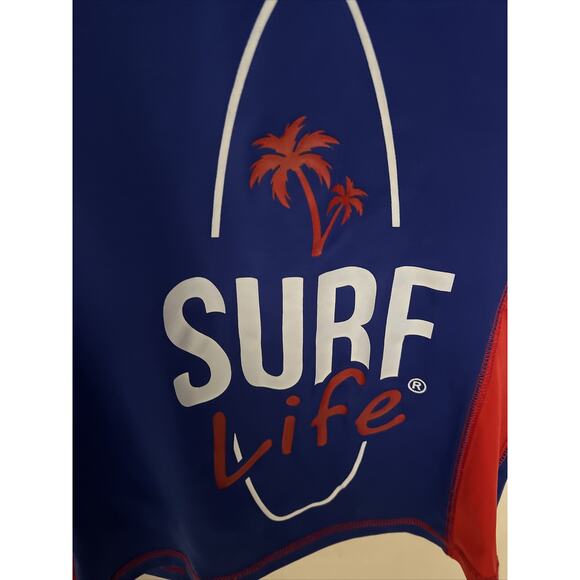 Surf Life Top Shirt Los Cabos Mexico Size Medium Blue/Red w/Surf Board - Picture 4 of 8